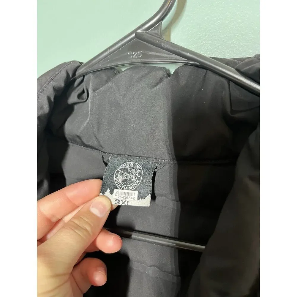 Duluth Pack Mens Black Puffer Down Vest Full Zip Mens Size 3XL